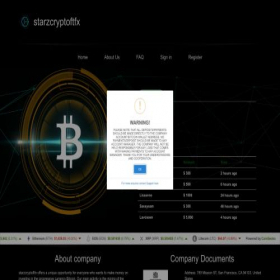Скриншот главной страницы сайта starzcryptoftfx.com