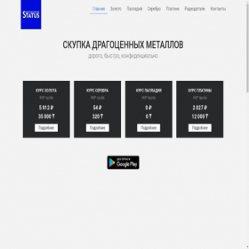 Скриншот главной страницы сайта status-gold.com