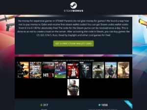 Скриншот главной страницы сайта steam-bonus.org