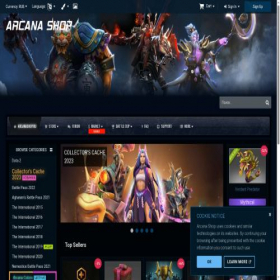Скриншот главной страницы сайта steam.arcanashop.ru