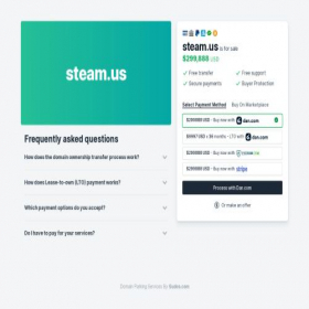 Скриншот главной страницы сайта steam.us
