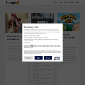 Скриншот главной страницы сайта steamah.com