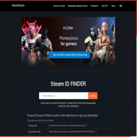 Скриншот главной страницы сайта steamid.pro