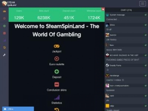 Скриншот главной страницы сайта steamspinland.com