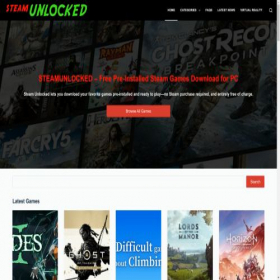 Скриншот главной страницы сайта steamunlocked.guru