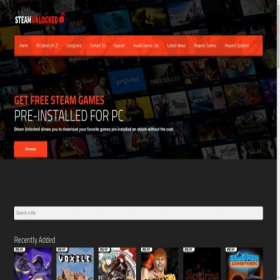 Скриншот главной страницы сайта steamunlocked.net
