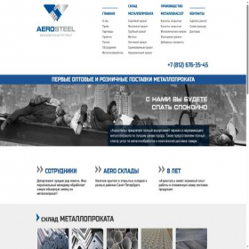 Скриншот главной страницы сайта steelaero.ru