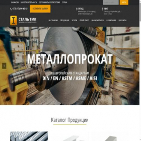 Скриншот главной страницы сайта steeltmk.by