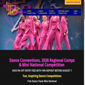Скриншот главной страницы сайта stepup2dance.com