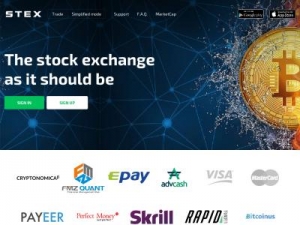 Скриншот главной страницы сайта stex.com