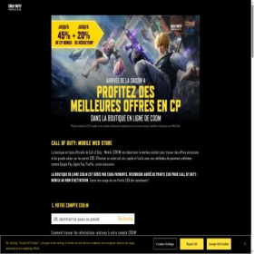 Скриншот главной страницы сайта store.callofdutymobile.com