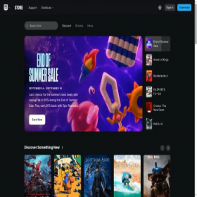 Скриншот главной страницы сайта store.epicgames.com