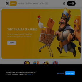 Скриншот главной страницы сайта store.supercell.com