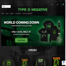 Скриншот главной страницы сайта store.typeonegative.net