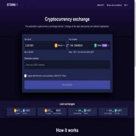 Скриншот главной страницы сайта stormex.io