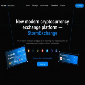 Скриншот главной страницы сайта stormexchange.io