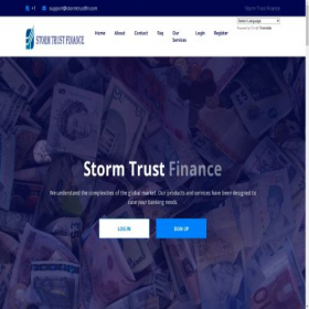 Скриншот главной страницы сайта stormtrustfin.com