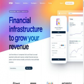Скриншот главной страницы сайта stripe.com