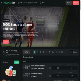 Скриншот главной страницы сайта strongerbet.com