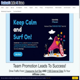 Скриншот главной страницы сайта submitads4free.com