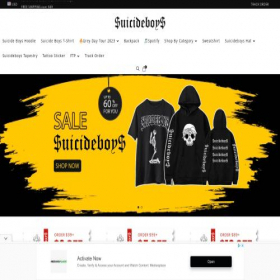 Скриншот главной страницы сайта suicideboysmerch.com