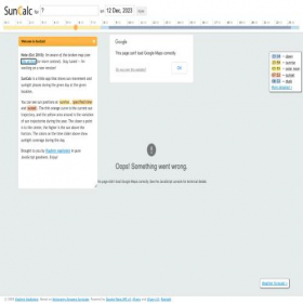 Скриншот главной страницы сайта suncalc.net