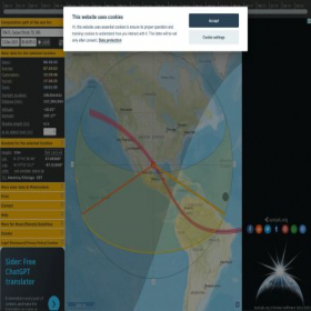 Скриншот главной страницы сайта suncalc.org