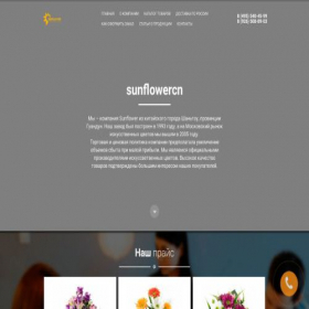 Скриншот главной страницы сайта sunflowercn.ru