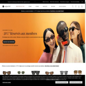Скриншот главной страницы сайта sunglassut.com