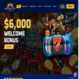 Скриншот главной страницы сайта sunpalacecasino.eu