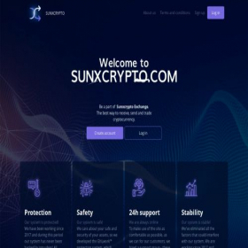 Скриншот главной страницы сайта sunxcrypto.com