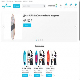 Скриншот главной страницы сайта sup-surfer.ru