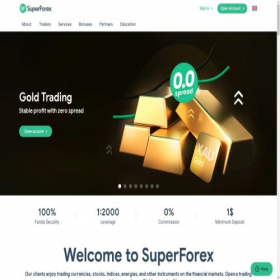 Скриншот главной страницы сайта superforex.com