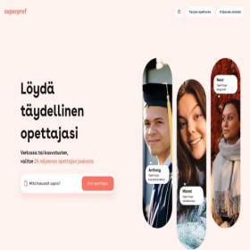 Скриншот главной страницы сайта superprof.fi