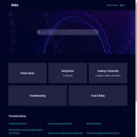 Скриншот главной страницы сайта support.aminoapps.com
