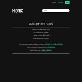 Скриншот главной страницы сайта support.mionix.net