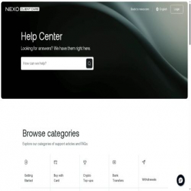 Скриншот главной страницы сайта support.nexo.io