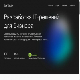 Скриншот главной страницы сайта surfstudio.ru
