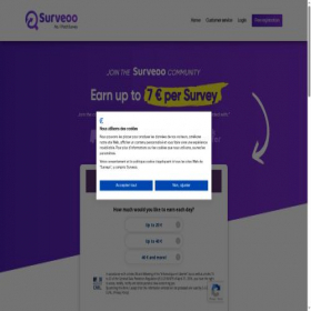Скриншот главной страницы сайта surveoo.com