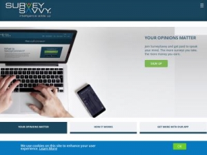Скриншот главной страницы сайта surveysavvy.com