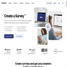 Скриншот главной страницы сайта survio.com