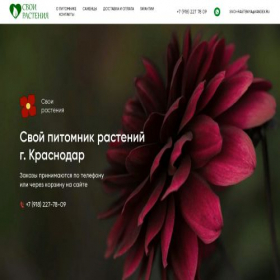 Скриншот главной страницы сайта svoi-rasteniya.ru