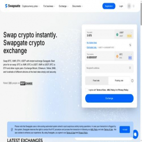 Скриншот главной страницы сайта swapgate.io