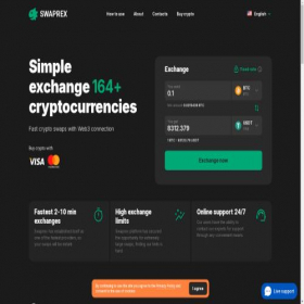 Скриншот главной страницы сайта swaprex.com