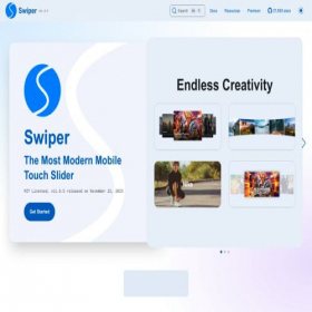Скриншот главной страницы сайта swiperjs.com