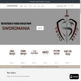 Скриншот главной страницы сайта swordmania.com