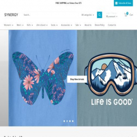 Скриншот главной страницы сайта synergysportswear.com