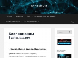 Скриншот главной страницы сайта synterium.pro