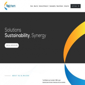 Скриншот главной страницы сайта tajchem.com