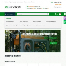 Скриншот главной страницы сайта tambov.rosgenerator.ru